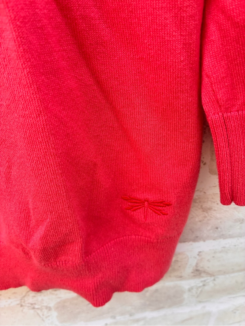 New Talbots Size L Charming cotton Cardigan sweater coral red - Picture 8 of 8